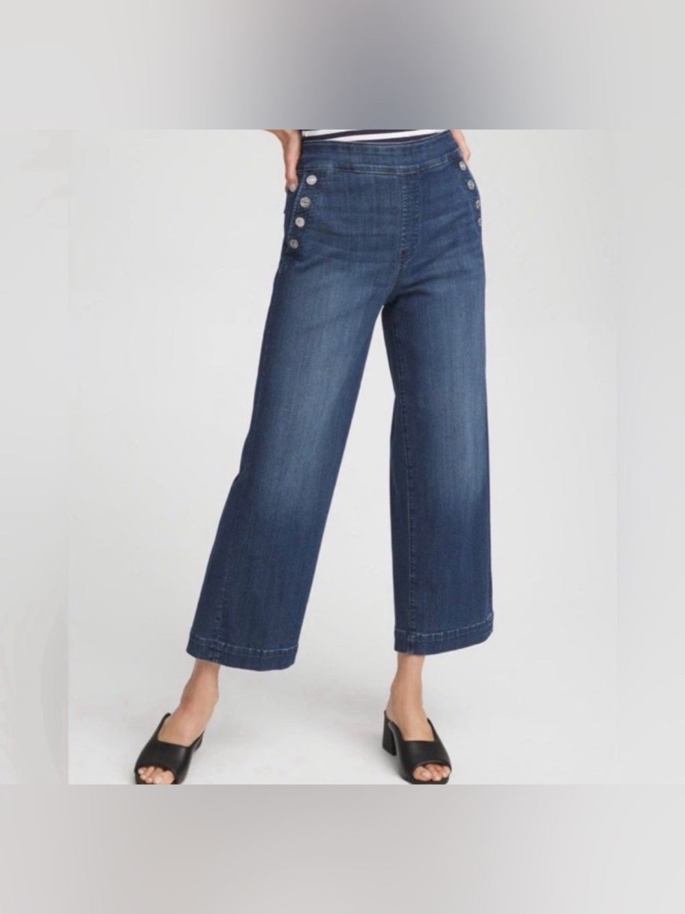 Chico’s: Dark Wash Wide-Leg Cropped Jean U.S. Size 4P (Chico’s Size 0P)